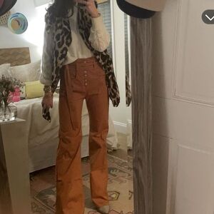 Veronica Beard Orange Flare Pants